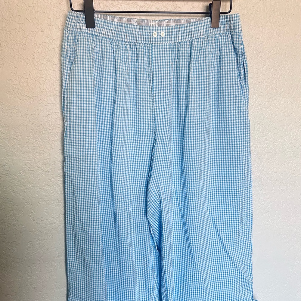Aerie Light Blue Checkered Lounge Pants